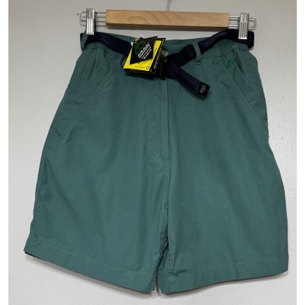 Craghoppers Kiwi Shorts Women’s Size 6 UK 10 Belted Green Outdoors Pockets NEW